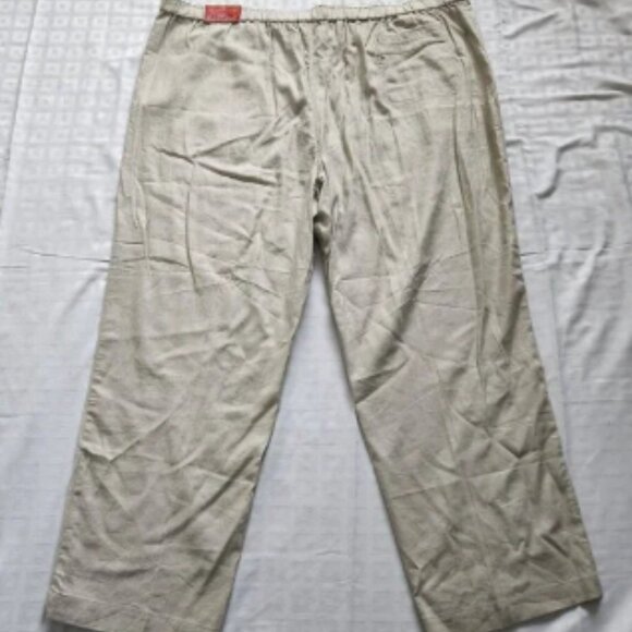 Havanera Drawstring Linen Blend Pants Womens 4XL Ivory Wide Leg Baggy New NWT - Picture 2 of 5